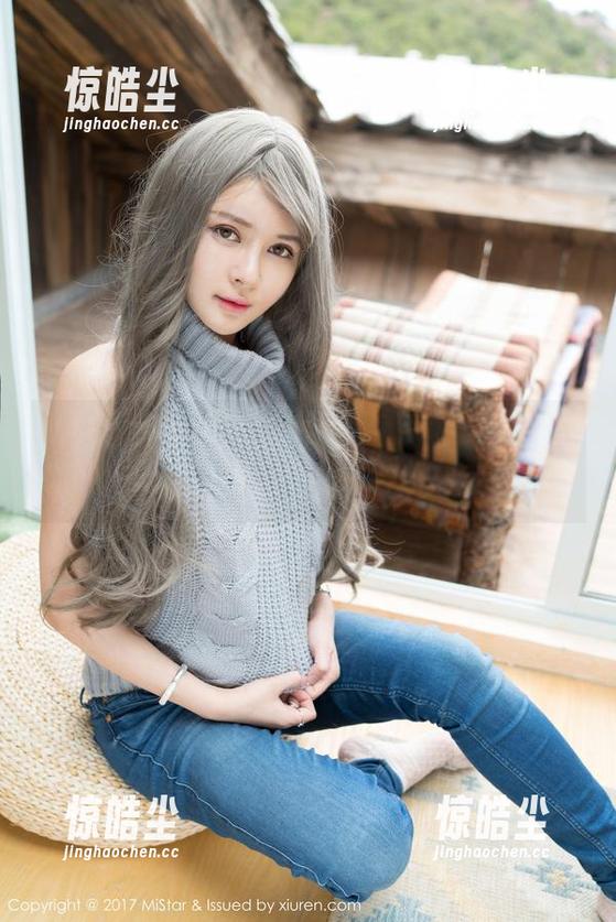 魅妍社 - 原图直送，小清新美昕Yumi的校服写真，仿佛在说：学习也能有范儿！